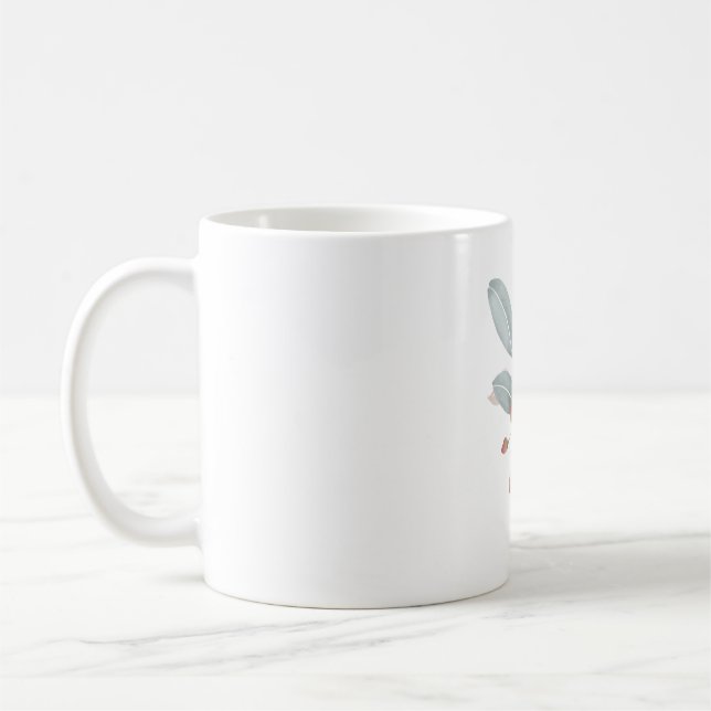 Dusty Blue & Blush Watercolor Accent Classic Mug  (Gauche)