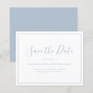Dusty Blue Budget Wedding Enregistrer la date