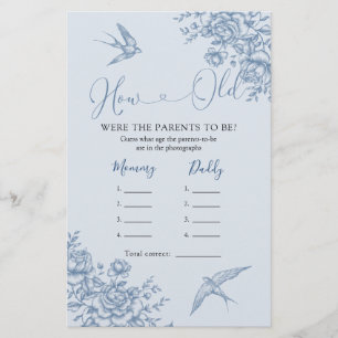 Dusty Blue Chinoiserie Baby shower Comment vieux p