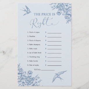 Dusty Blue Chinoiserie Devinez Le prix est correct