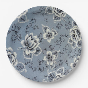 Dusty Blue Colonial Floral Assiette