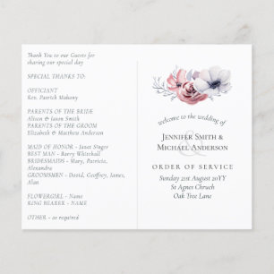 Dusty Blue Coral Floral Wedding Budget du programm