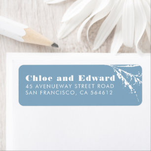 Dusty Blue Elegant Boho minimaliste Étiquette