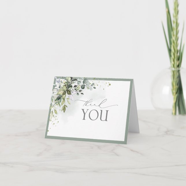 Dusty Blue Eucalyptus Carte de remerciements botan (Devant)