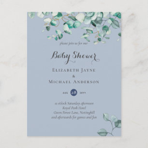 Dusty Blue Eucalyptus Invitations de BABY SHOWER v