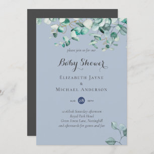 Dusty Blue Eucalyptus Invitations de BABY SHOWER v