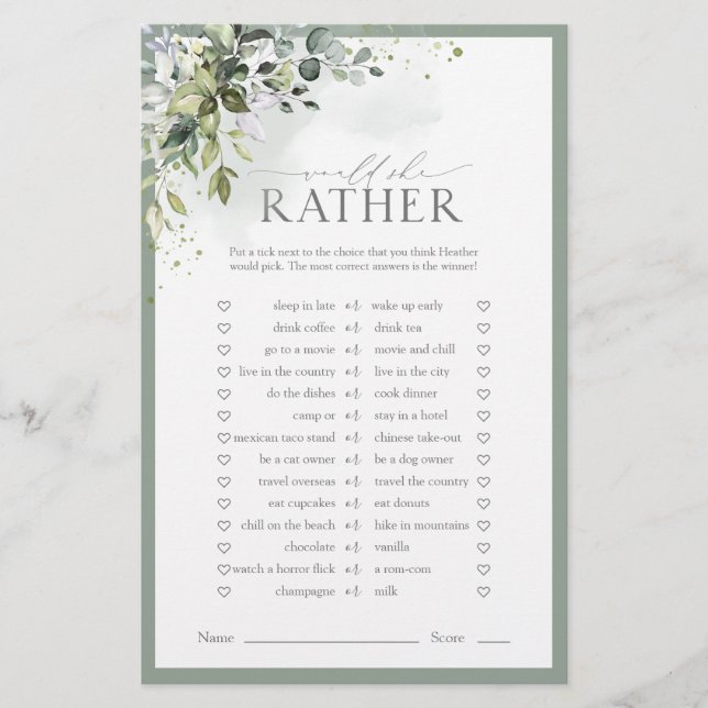 Dusty Blue Eucalyptus Jeu de Fête des mariées Flor (Devant)