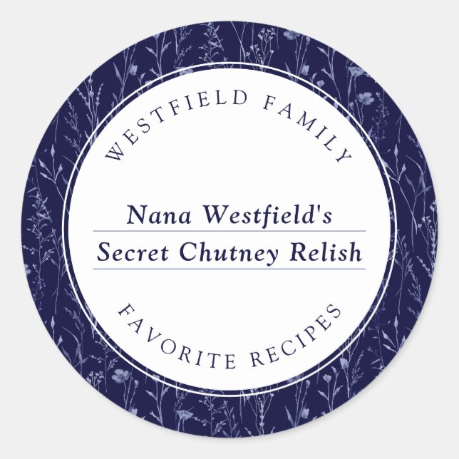 Dusty Blue Fleur sauvage Famille Recette Étiquette (Devant)