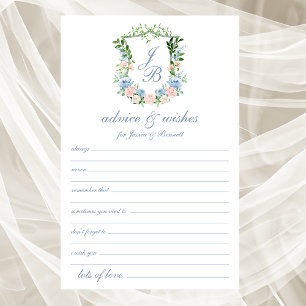 Dusty Blue Floral Crest Mariage Conseils et souhai