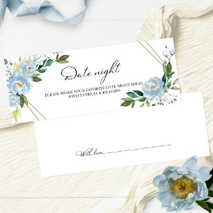 Dusty Blue Floral Fête des mariées Date Cartes de