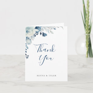 Dusty Blue Floral Mariage Merci