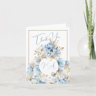 Dusty Blue Floral Mariage Monogramme 2