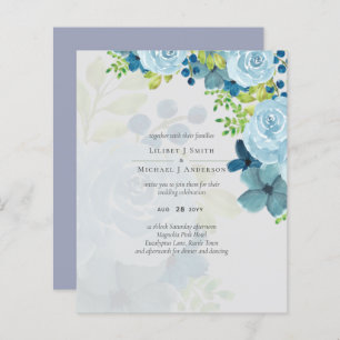Dusty Blue Floral Mariage Trending Budget