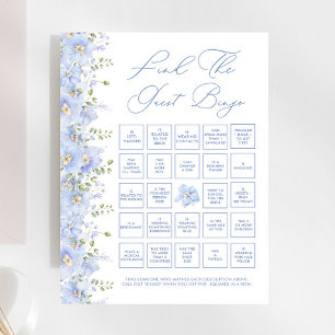Dusty Blue Floral Trouvez Le Jeu De Bingo Invité