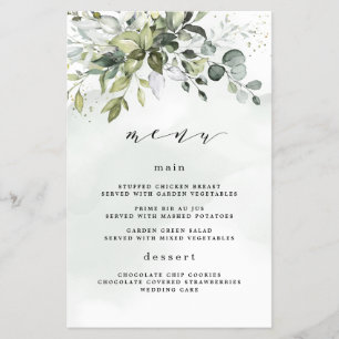 Dusty Blue Greenery Floral Boho Mariage Cartes de