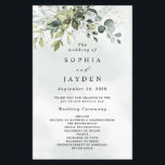 Dusty Blue Greenery Floral Rustic Wedding Programm<br><div class="desc">Le design présente un bouquet de verdure aquarelle, d'eucalyptus et un succulent sur une aquarelle bleu poussiéreuse. Le design comporte également des taches d'or peint (imprimé) et de vert. Vérifiez les aperçus à l'écran avant de vérifier pour vous assurer que vos données personnelles s'impriment à votre satisfaction. Voir le lien...</div>