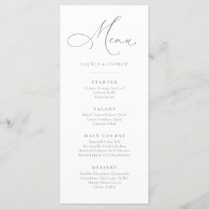 Dusty Blue Gris Minimaliste Simple Flat Menu