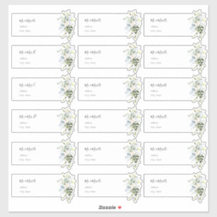 Dusty Blue Gum Étiquettes de adresse invités