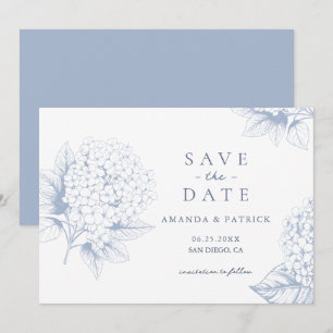 Dusty Blue Hydrangea Wedding Enregistrer la carte