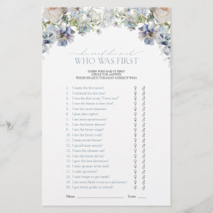 Dusty Blue Il A Dit Qu'Elle A Dit Floral Douche Je