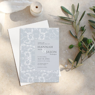 Dusty Blue Lace Faire-part de mariage