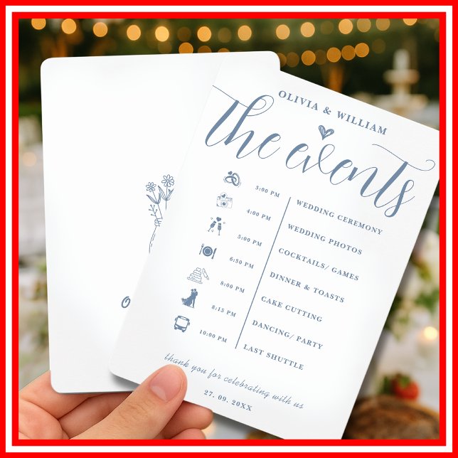 Dusty Blue Mariage Programme de l'ordre des événem (Créateur téléchargé)