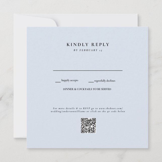 Dusty Blue Mariage QR Code II RSVP (Devant)
