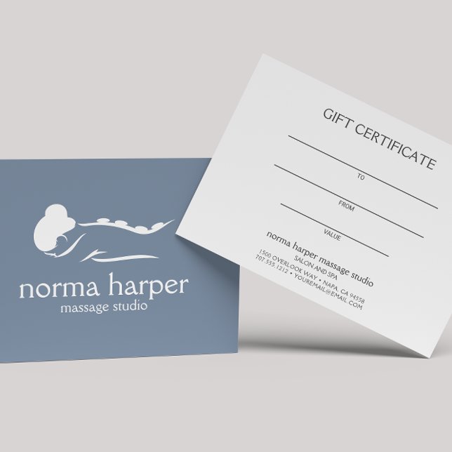 Dusty Blue Massage Therapist Day Carte cadeau Spa (Créateur téléchargé)