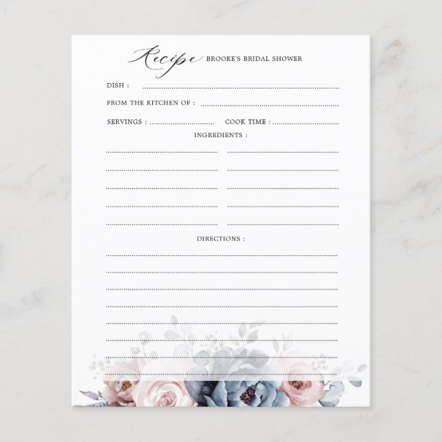 Dusty Blue Mauve Rose rose Fête des mariées Recett (Devant)