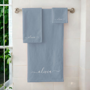 Dusty Blue minimaliste moderne Monogramme élégant