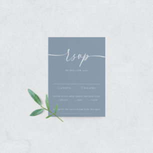 Dusty Blue Modern élégant mariage carte RSVP