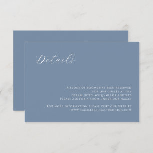 Dusty Blue moderne Mariage Détails carte