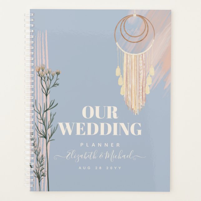 Dusty Blue Peach Boho Mariage (Devant)