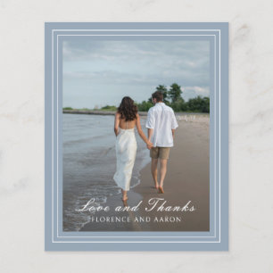 Dusty Blue Photo Budget Mariage Carte de remerciem