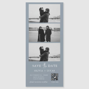 Dusty Blue QR Code Bande photo Mariage magnétique