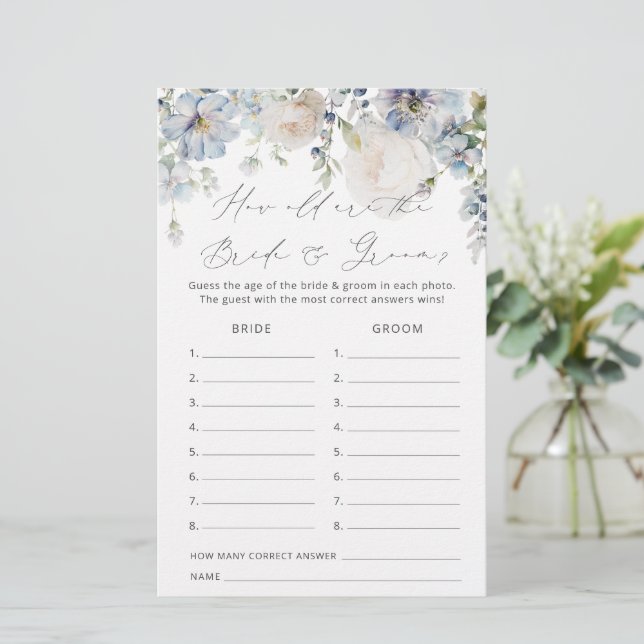 Dusty Blue Quel âge ont la Fête des mariées Jeu (Debout devant)