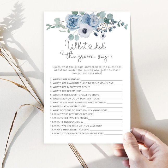 Dusty blue Qu'est-ce que le marié a dit jeu de la  (Créateur téléchargé)