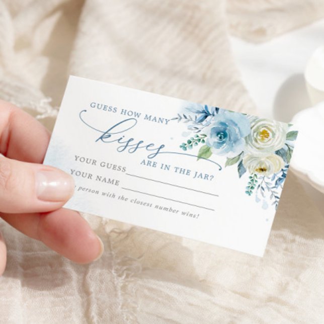 Dusty Blue Rose Combien de baisers Douche Carte de (Créateur téléchargé)