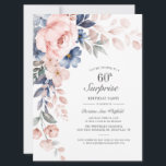 Dusty Blue Rose Floral Surprise 60e anniversaire<br><div class="desc">Envoyez les invitations pour la fête surprise du prochain jalon avec nos cartes Florales d'aquarelle bleu moelleux moelleux moelleux moelleux moelleux moqueur Pastel rose Indigo. Doté d'une belle aquarelle botanique fleurie. Il suffit de personnaliser avec les détails de la partie en cliquant sur le bouton customiser pour réorganiser et formater...</div>