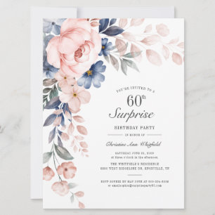 Dusty Blue Rose Floral Surprise 60e anniversaire