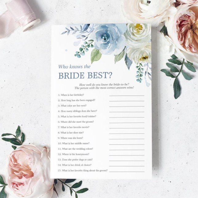 Dusty Blue Rose Qui Connaît La Mariée Meilleur Jeu (Créateur téléchargé)