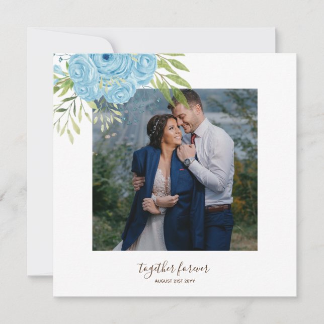 Dusty Blue Roses NewlyWeds Mariage (Devant)