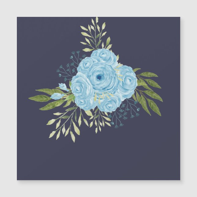 Dusty Blue Roses NewlyWeds Mariage cadeau personne (Devant)