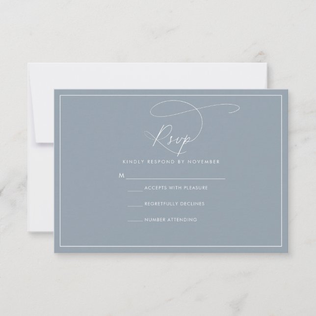 Dusty Blue RSVP CArd (Devant)