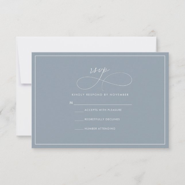 Dusty Blue RSVP CArd (Devant)
