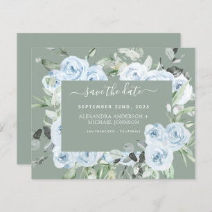 Dusty Blue Sage Green Green Green Save Date
