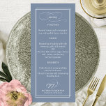 Dusty Blue Simple Elegant Menu Mariage 4x9<br><div class="desc">Dusty Blue Simple Elegant Menu Mariage 4x9</div>