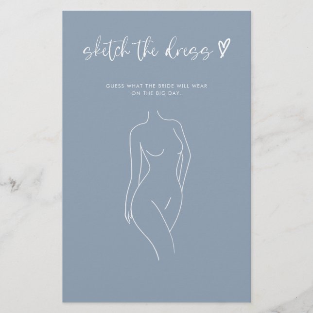 Dusty Blue Sketch La Fête des mariées de robe Jeu (Devant)