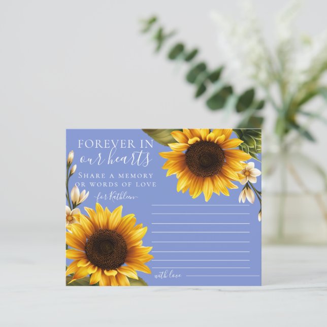 Dusty Blue Sunflowers Partager une carte mémoire (Debout devant)