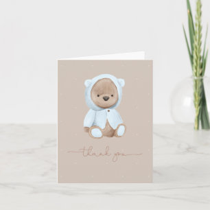 Dusty Blue Teddy Bear Carte de remerciements d'aqu